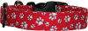 Red & Gray Paw Prints Handmade Dog Collar